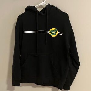 Santa Cruz Skateboards Black Hoodie with Yellow Logo